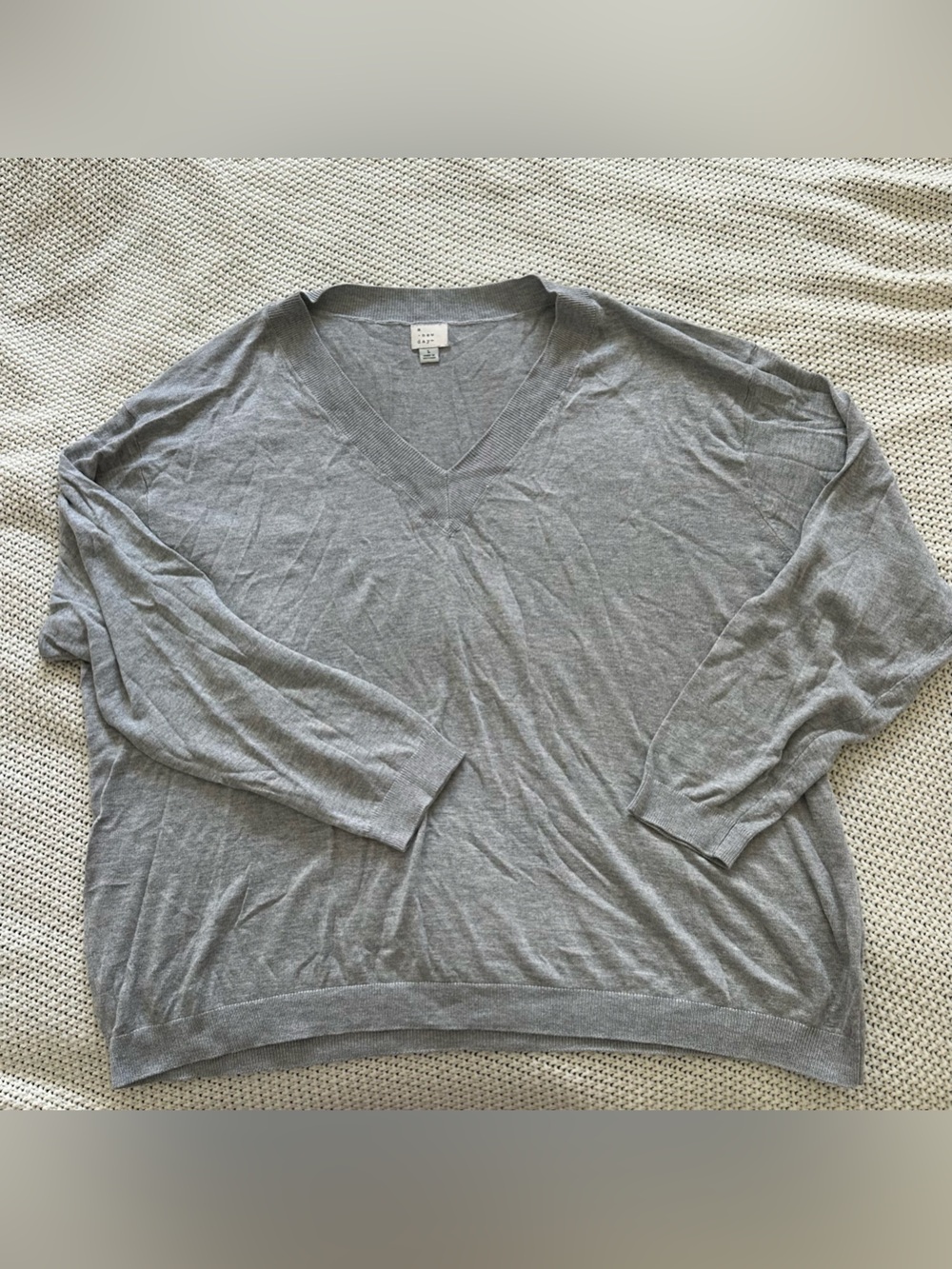 Light Gray lightweight V-Neck Sweater